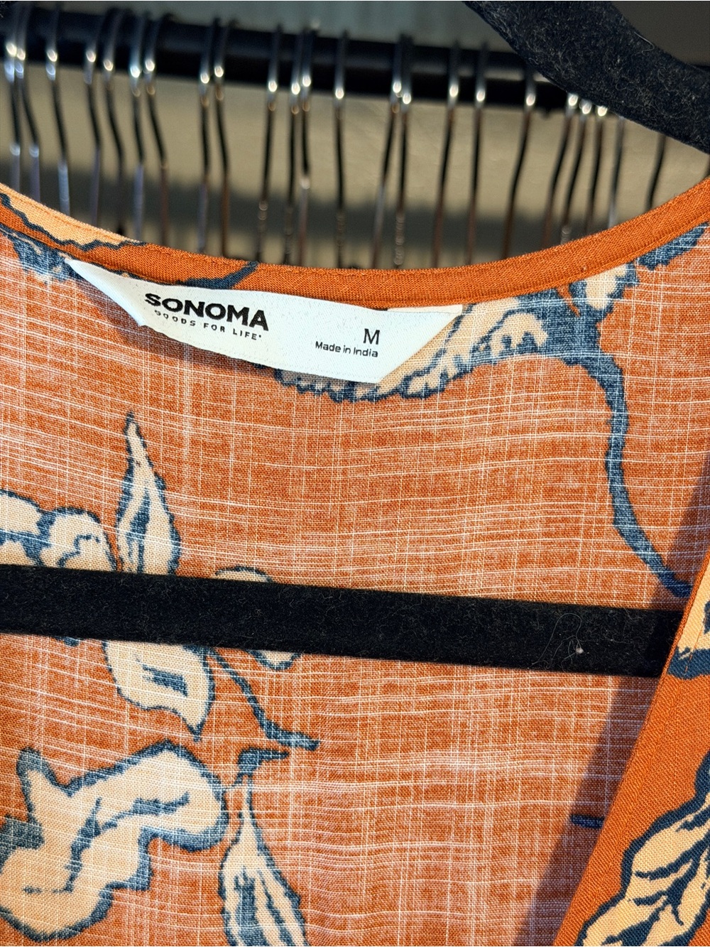 Sonoma | Floral Button-Front Midi Dress | VNeck Pockets | Rust | 47" Long | Boho - Picture 5 of 10